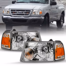 ANZO 111484 ANZO 2001-2011 Ford Ranger Crystal Headlight Chrome w/Corner Lights (OE Replacement) - Image 7