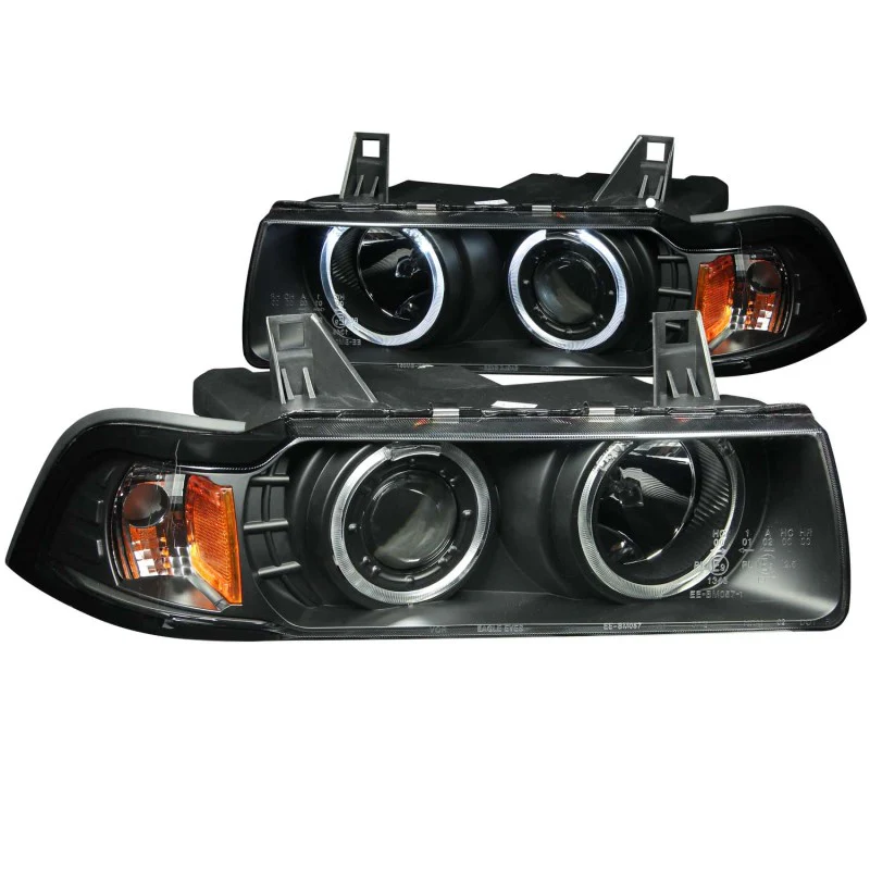 ANZO ANZO 121011 FITS: 1992-1998 BMW 3 Series E36 Projector Headlights w/ Halo Black (CCFL) G2 Headlights - Image 5