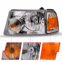 ANZO 111484 ANZO 2001-2011 Ford Ranger Crystal Headlight Chrome w/Corner Lights (OE Replacement) - Image 4